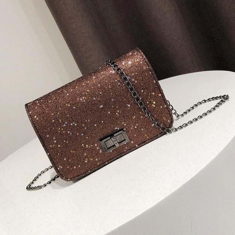 Women’s Sequin Handbag | Small Square Shoulder Bag for Ladies