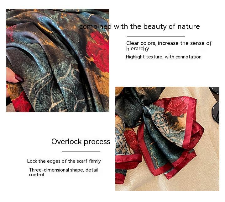Ethereal Rose Scarf — Lightweight Silk-Feel Wrap