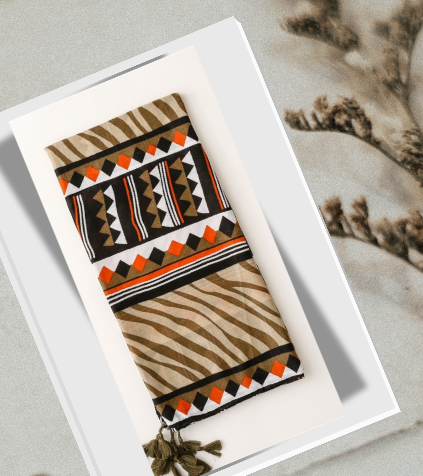 Retro Ethnic Scarf in Cotton, Linen & Silk — The Long Silhouette