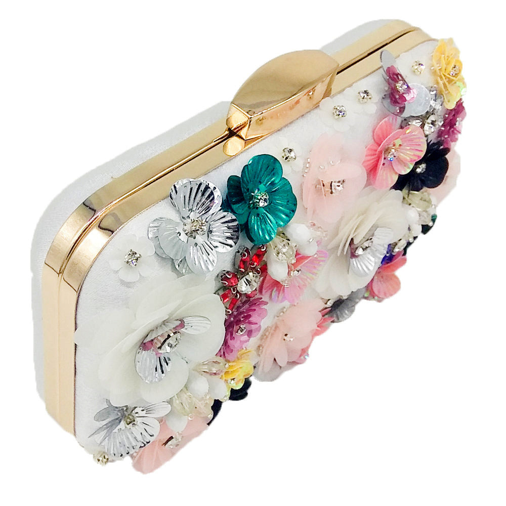 Flower Beaded Evening Bag | Elegant Party Clutch for Special Occasions
