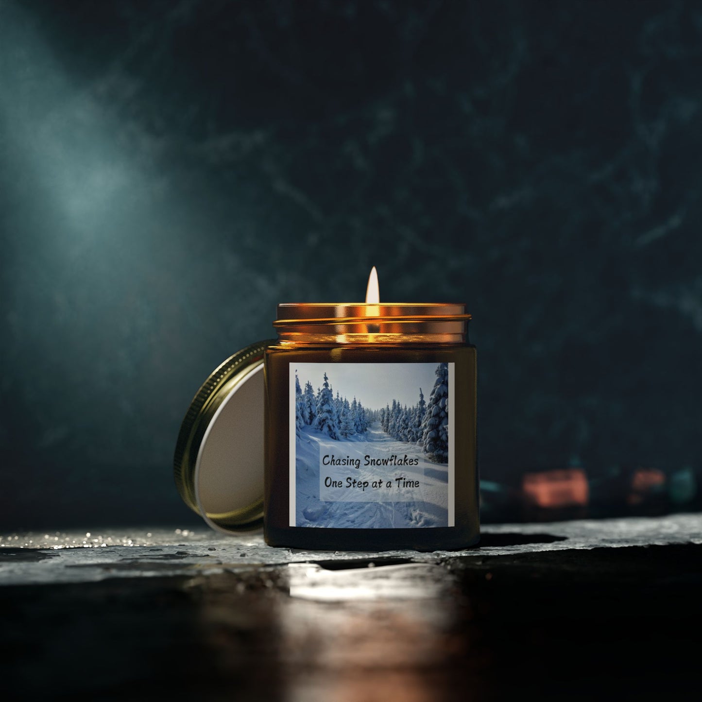 Scented Candles, Coconut Apricot Wax (4oz, 9oz) Winter snowflakes