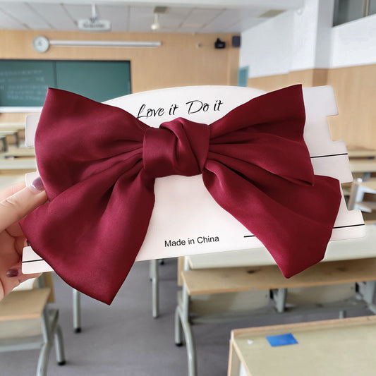 Big Bow Hairpin – Net and Silk Bow Hair Rope with Alloy Detailing – Elegant Hair Accessory