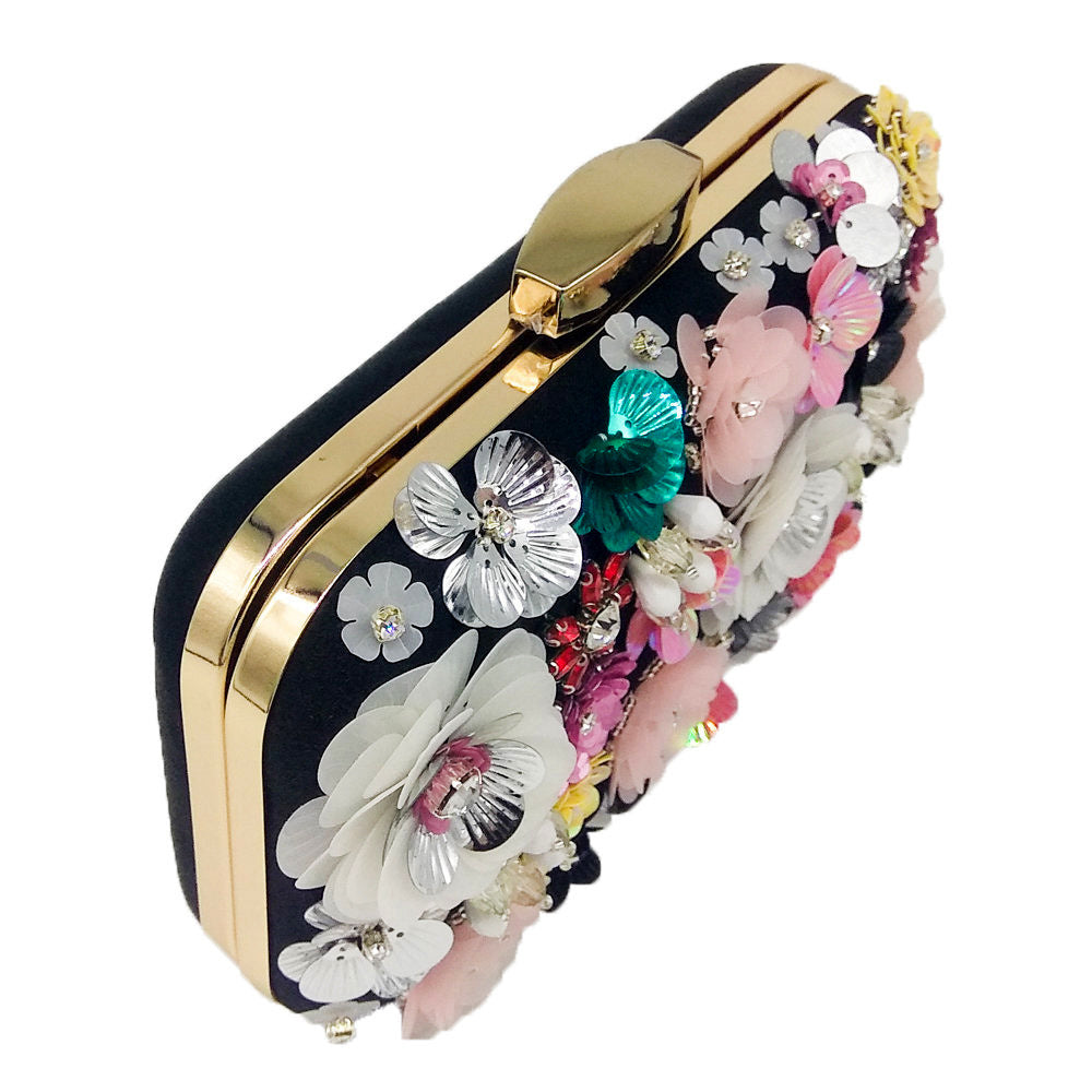 Flower Beaded Evening Bag | Elegant Party Clutch for Special Occasions