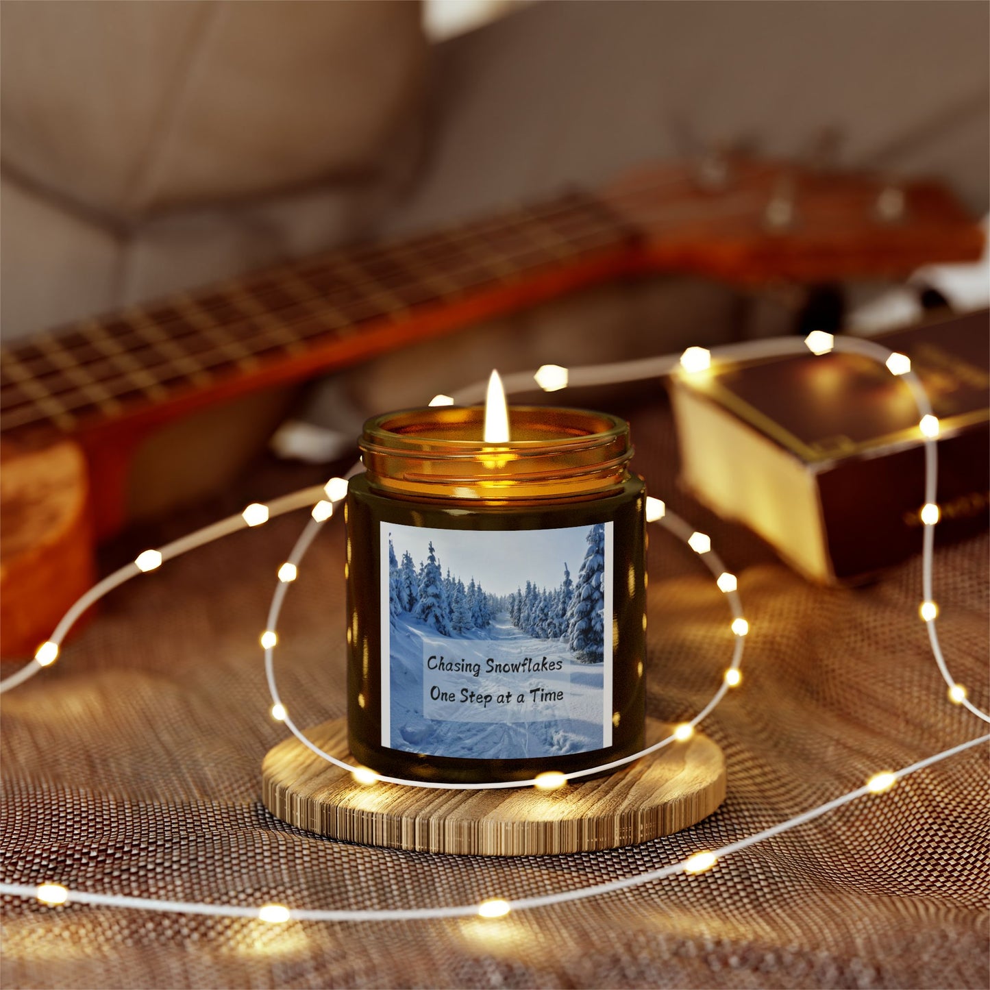 Scented Candles, Coconut Apricot Wax (4oz, 9oz) Winter snowflakes