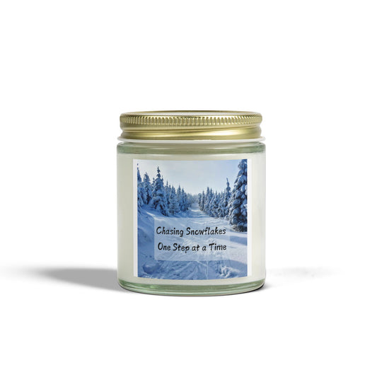 Scented Candles, Coconut Apricot Wax (4oz, 9oz) Winter snowflakes