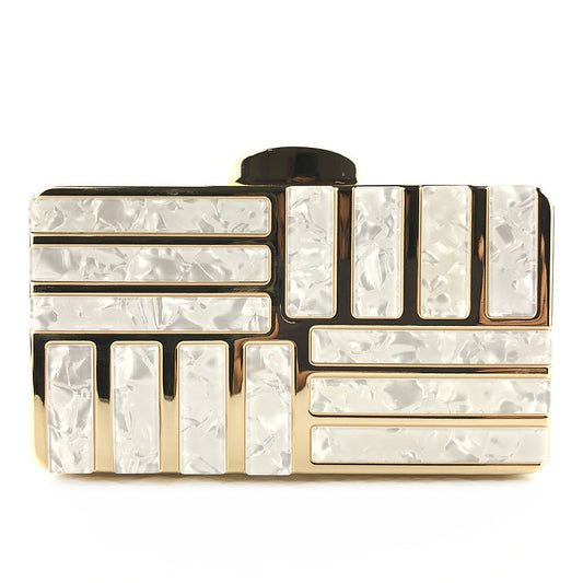 Gold Acrylic Clutch Bags For Women| Trendy Shoulder Bags in Multiple Colors