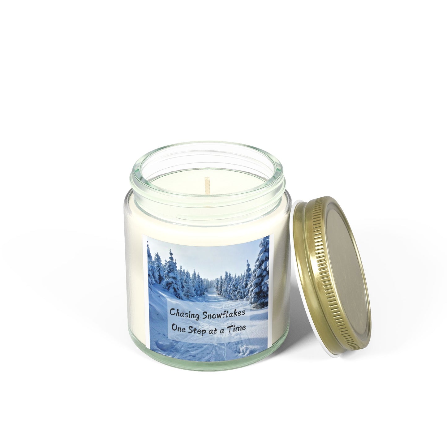 Scented Candles, Coconut Apricot Wax (4oz, 9oz) Winter snowflakes