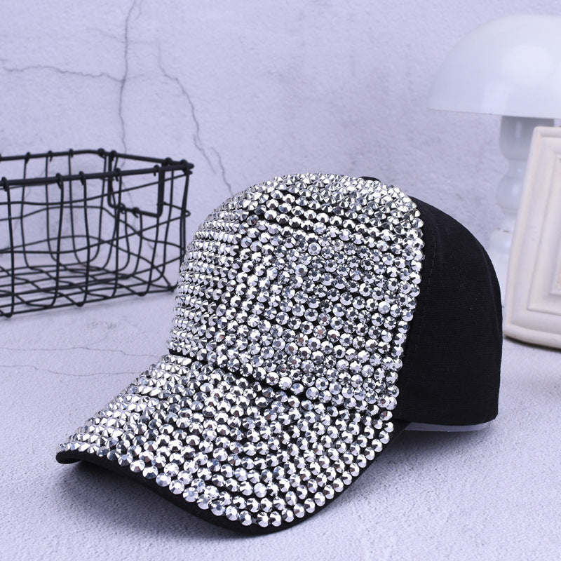 Colorful diamond-studded baseball cap