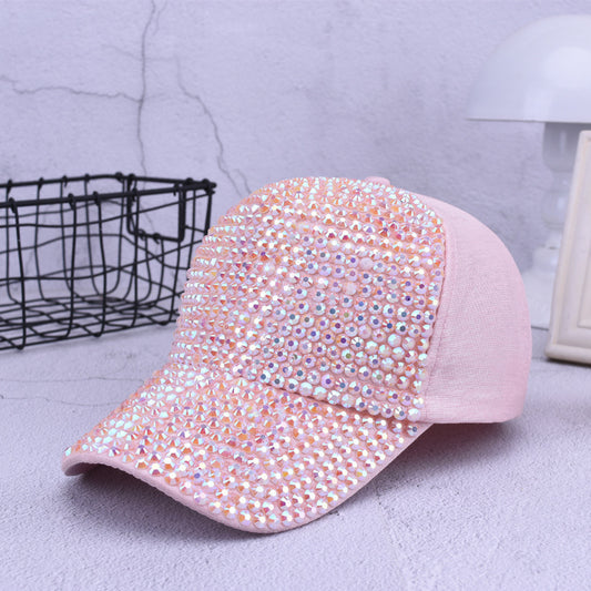 Colorful diamond-studded baseball cap