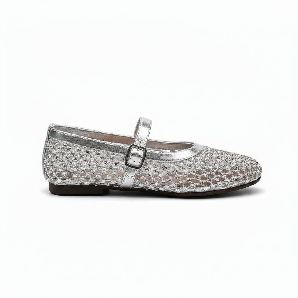 Mesh Mary Jane Ballet Flats