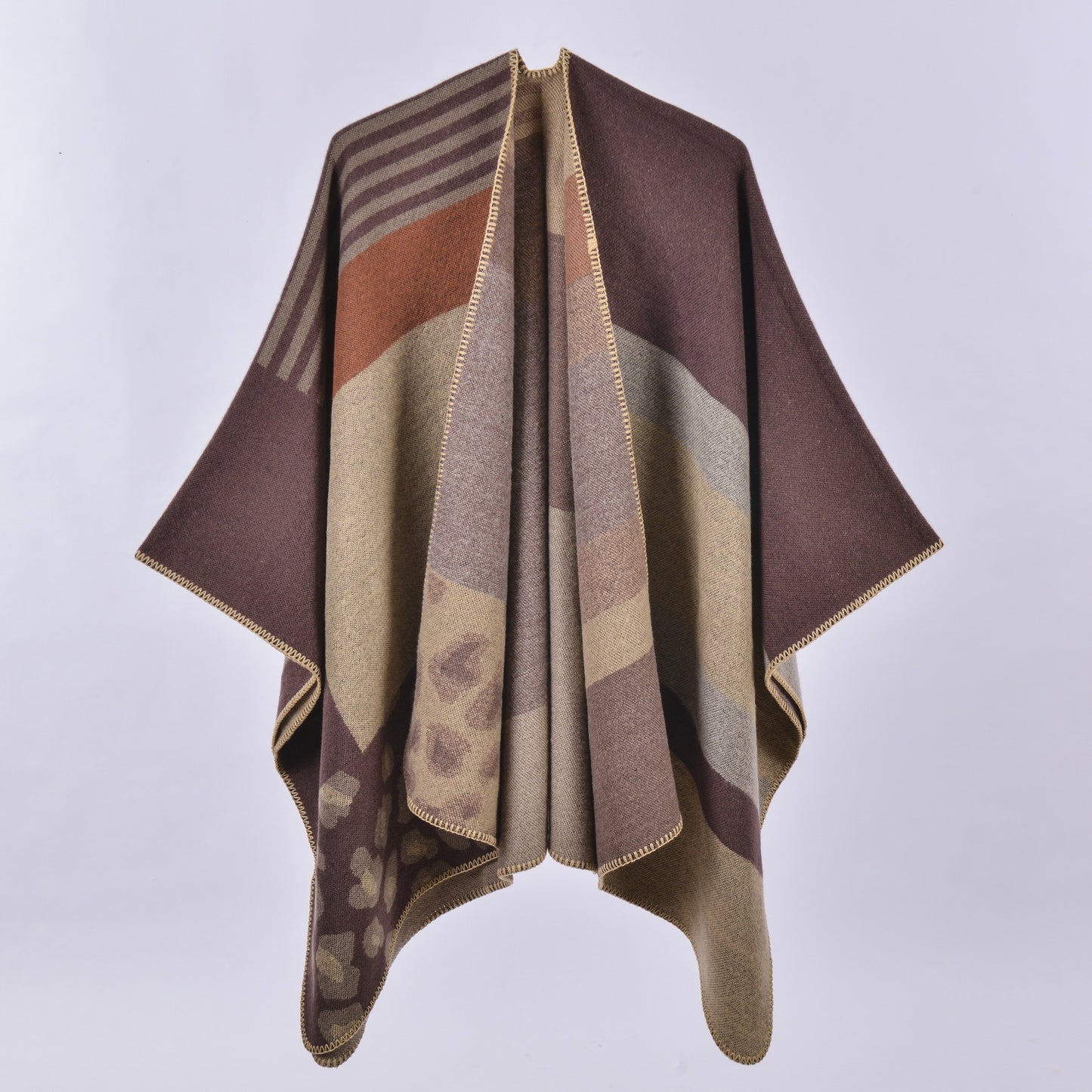 Women's Winter Plaid Scarf – Oversized Imitation Cashmere Shawl Cloak, Multi-Style Wrap