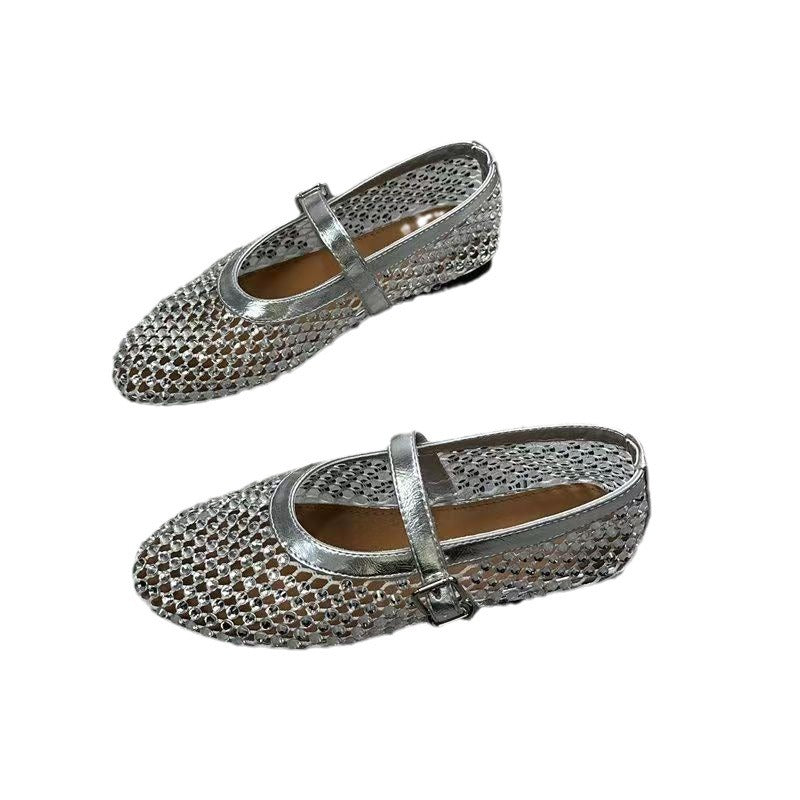 Mesh Mary Jane Ballet Flats