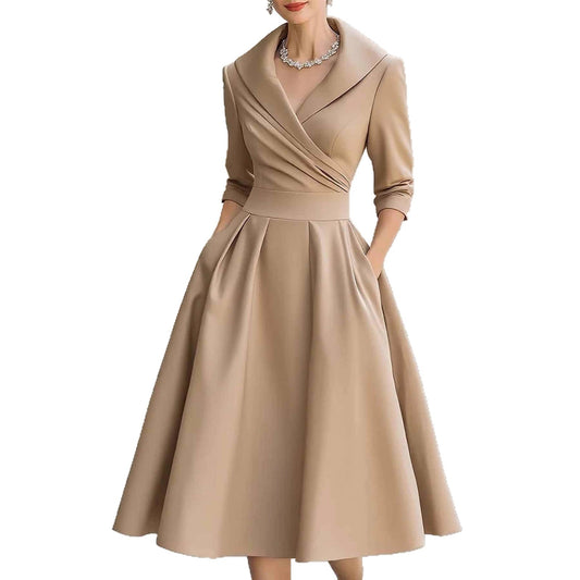 Satin Wrap Midi Dress— Refined Fit