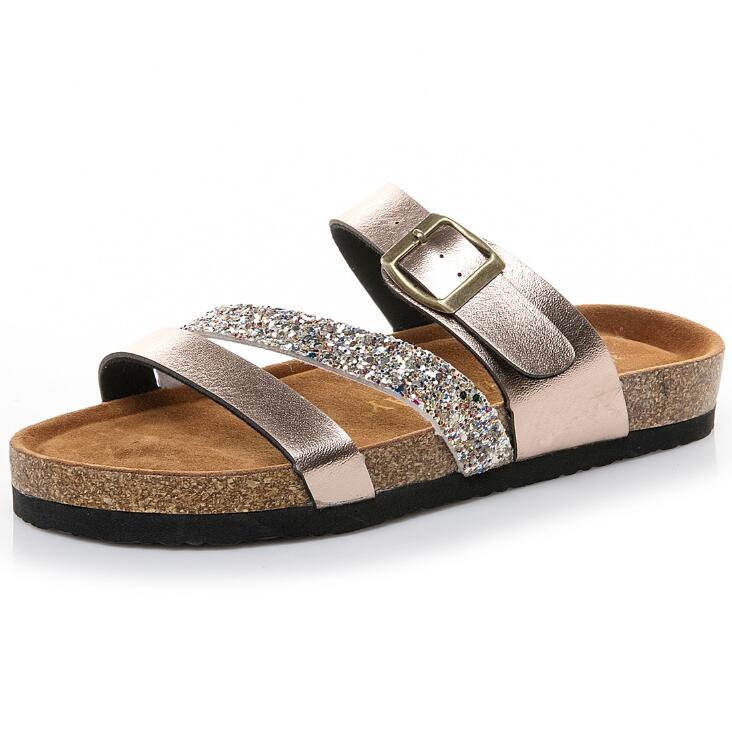 Strap Sandals – Metallic Detail Summer Slides