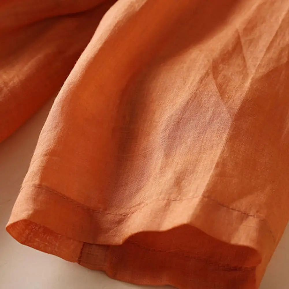 Spring Summer Women’s Dress – Ethnic Style Embroidery, Round Neck, Long Sleeve, A-Line Midi Dress, Loose Fit High Waist Double Layers