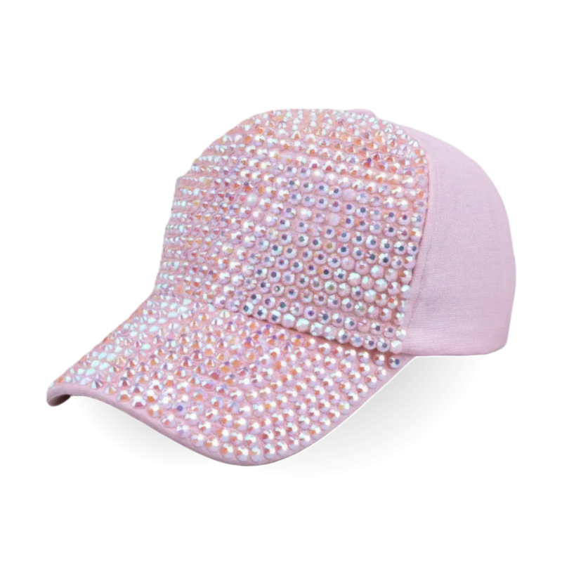 Colorful diamond-studded baseball cap