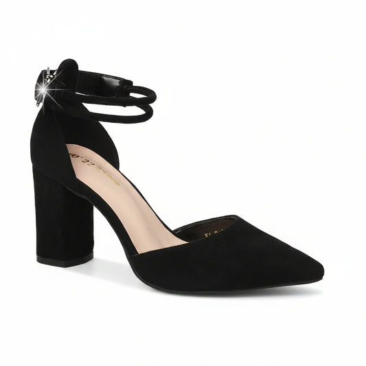 Sculpted Elegance Pointed toes Block Heels with Ankle Strap