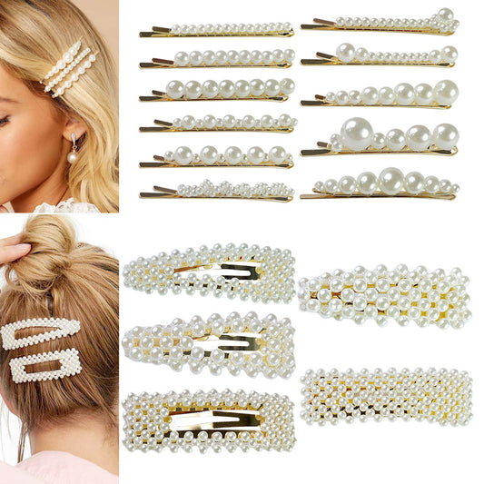 Pearl Hair Accessories for Women | Handmade Pearl Barrettes, Bobby Pins & Clips
