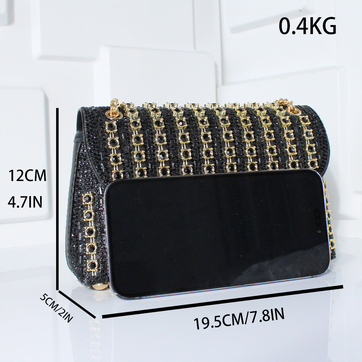 Fashion Diamond-Embellished Crossbody Dinner Bag – Elegant PU Leather Handbag, Multiple Colors