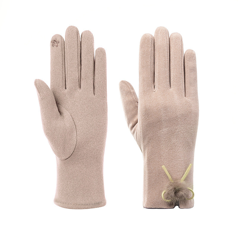 Ladies Warm Gloves Cute Fleece Touch Screen